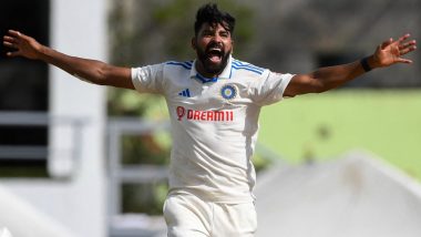 Mohammed Siraj Takes Five-Wicket Haul During IND vs WI 2nd Test 2023, Helps India Bowl Out the Caribbeans For 255 in First Innings