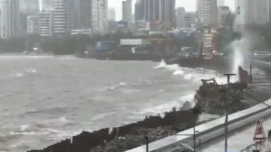 Mumbai Rains Today Photos and Videos: Heavy Downpour Triggers Waterlogging at Multiple Places, Local Train Services Hit Due to Water on Railway Tracks