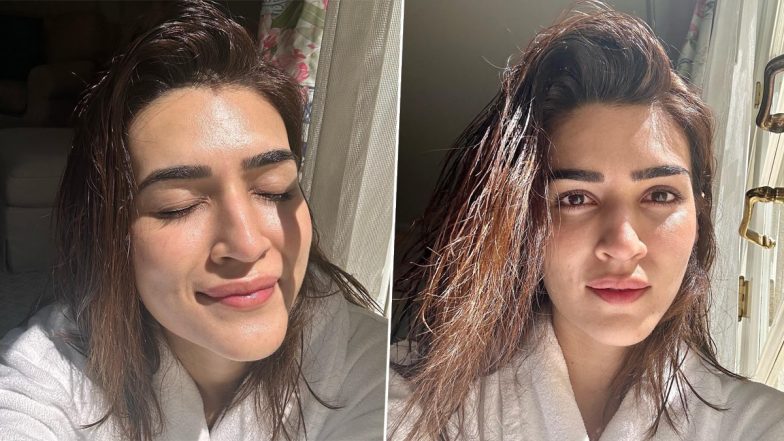 Kriti Sanon Glows in the Sun, Shehzada Actress Shares Pics in Bathrobe