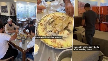 Nothing Like a Nap After a Great Meal! Viral Jordan Restaurant Has a Sleeping Area To Take a Nap After Enjoying a Full Meal (Watch Video)