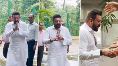 Sanjay Dutt Greets Fans Outside His Building on His Birthday Dressed in Traditional White Kurta! (Watch Video)