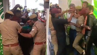 DDU Vice Chancellor Thrashed Inside Gorakhpur University Premises as ABVP Members Create Chaos (Watch Video)