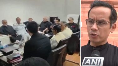 INDIA Bloc MPs Arrive in Parliament Wearing Black Clothes to Protest Over Manipur Violence (Watch Video)