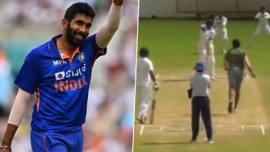 Jasprit Bumrah Bowls at Mumbai Batsmen in Practice Game Ahead of Expected Indian Team Comeback in IND vs IRE T20I Series 2023, Video Goes Viral