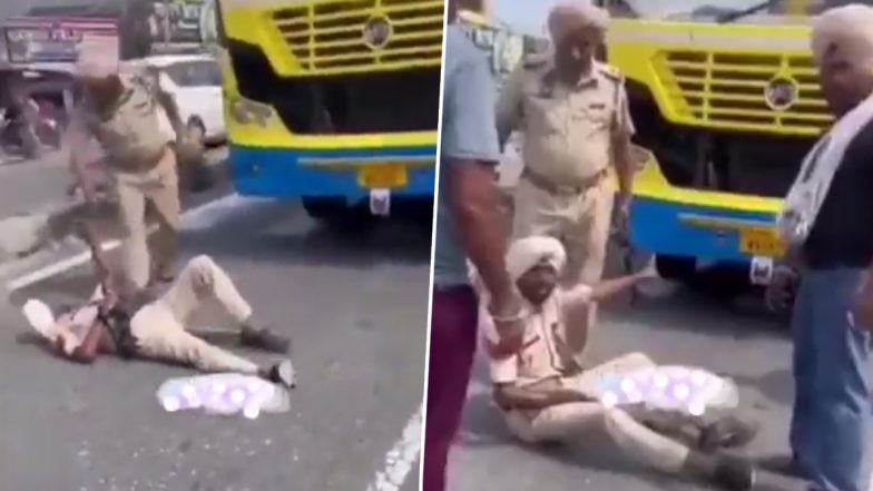 Punjab Policeman Blocks Road To Protest Against Corruption by Seniors, Video Goes Viral