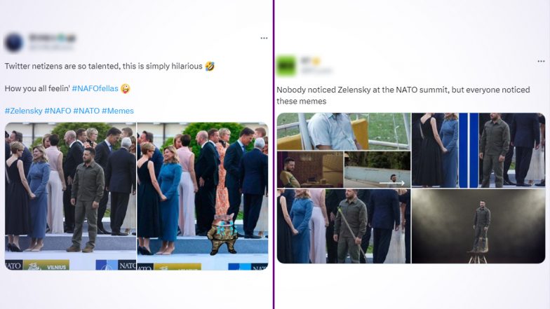 Volodymyr Zelenskyy 'Standing Alone' Viral Photo From NATO Summit Sparks Meme Fest on Twitter, Netizens Share Funny Memes and Jokes on Ukraine President's 'Awkward' Moment