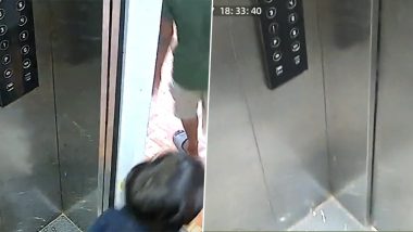 Pune Lift Collapse Video: Close Save for Two Kids as Elevator Falls From 10th Floor Moments After Their Exit, CCTV Footage Surfaces Online