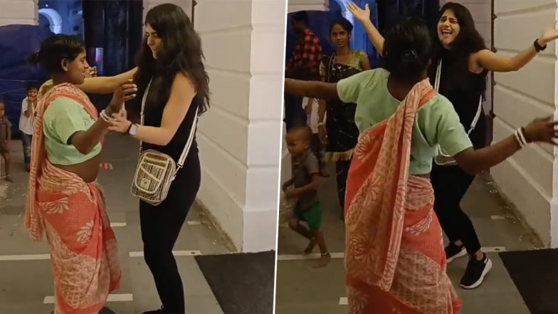 Girl Holds Hands and Dances With a Homeless Woman in Delhi’s Connaught Place, Heartwarming Video Goes Viral (Watch)