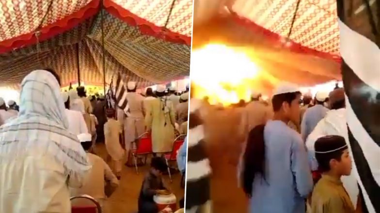 Pakistan Suicide Bombing Video: Clip Shows Moments Before Explosion That Killed At Least 50 at JUIF Workers Convention in Bajaur