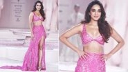 Kiara Advani Serves Desi Barbie Vibes in Pink Bralette and Lehenga As She Turns Showstopper for Falguni Shane Peacock at India Couture Week 2023 (Watch Video)