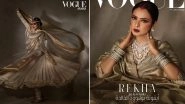 Rekha Serves Panache in Manish Malhotra's Golden Anarkali and Extravagant Head Piece for Vogue Arabia (View Pics)
