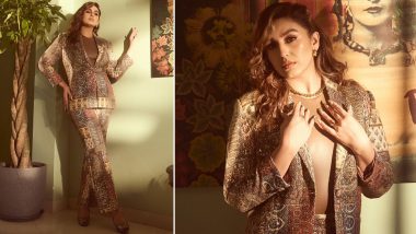 Huma Qureshi Looks Stunning in Embellished Beige Pantsuit (View Pics)