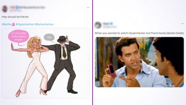 Barbie vs Oppenheimer Memes: Clash of the Two Most Anticipated Movies of the Year Sparked Hilarious Meme and Funny Jokes on Twitter