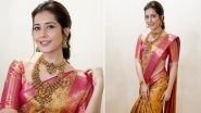 Raashii Khanna Looks Royal in Pink and Golden Saree, Farzi Actor Shares Ethnic Look On Insta