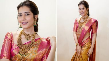 Raashii Khanna Looks Royal in Pink and Golden Saree, Farzi Actor Shares Ethnic Look On Insta