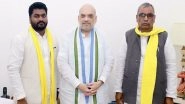 Om Prakash Rajbhar, SBSP Chief, Returns to NDA Fold To Fight 2024 Lok Sabha Elections Together, Meets Amit Shah in Delhi (Watch Video)