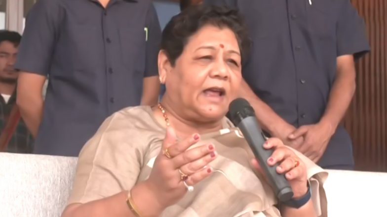 Manipur Violence: Governor Anusuiya Uikey Visits Relief Camp in Churachandpur, Consoles Woman (Watch Video)