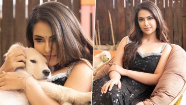 Avika Gor Plays With a Puppy, Shares Gorgeous Pics in Black Embellished Attire (See Pics)