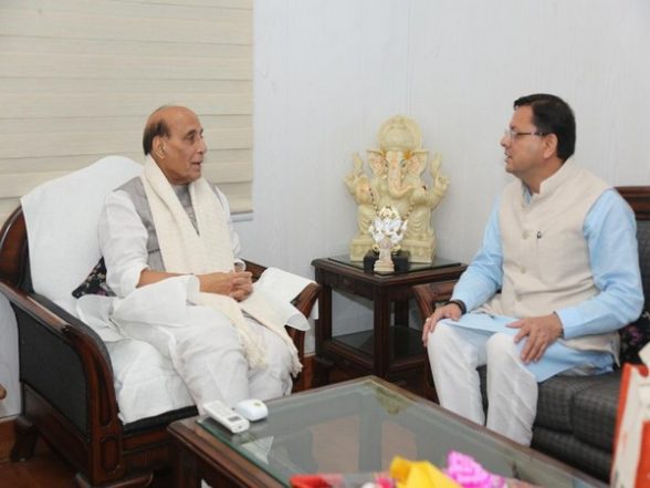 India News | Uttarakhand CM Dhami Meets Defence Minister Rajnath Singh in Delhi - Vimarsana News