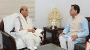 India News | New Delhi: Uttarakhand CM Dhami Pays Courtesy Visit to Rajnath Singh