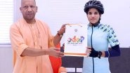 Sports News | Cyclist Asha Malviya, Pedalling for Women's Empowerment, Meets UP CM Yogi Adityanath