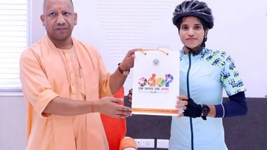 Sports News | Cyclist Asha Malviya, Pedalling for Women's Empowerment, Meets UP CM Yogi Adityanath