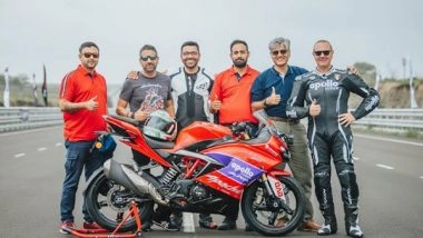Business News | TVS Motor Company and Apollo Tyres Set a New 24-hour Indian National Speed Endurance Record on the TVS Apache RR 310