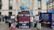 World News | UK: Protest Staged Outside Chinese Embassy to Commemorate 14th Anniversary of Urumqi Massacre