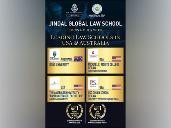 Business News | Jindal Global Law School (JGLS) Signs 4 MoUs with Leading Law Schools in USA & Australia for Transnational Learning - Vimarsana News