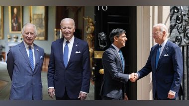 World News | Biden on Europe Tour Meets with UK's Rishi Sunak, Charles King III Ahead of NATO Meeting