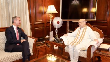 World News | Amit Shah Meets with US Envoy Eric Garcetti, Discusses Terrorism, Drugs and Security