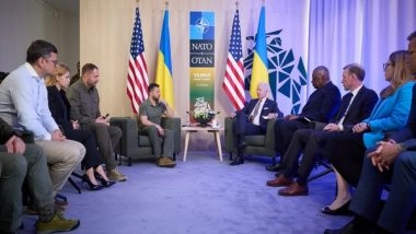 World News | Ukrainian President Zelenskyy, US Counterpart Biden Discuss Long-term Support, Weapons, Politics
