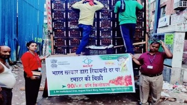 Business News | Freshly Procured Tomatoes Arrive in Delhi, to Be Sold at Rs 90/kg Starting Today