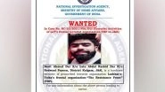 India News | NIA Announces Rs 10 Lakh Reward on Arrest of TRF's Terrorist