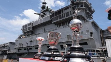 Sports News | Durand Cup Trophy Tour Sets Foot on Magnificent INS Vikrant at Kochi