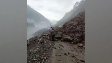 India News | Uttarakhand: Landslide Blocks Balwakot-Dharchula Road, Restoration Work Underway