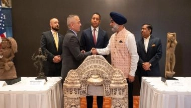 World News | Indian Consulate in New York Holds Repatriation Ceremony for 105 Trafficked Antiquities Handed over by US
