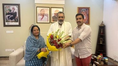 India News | Himachal Cong Chief Pratibha Singh, State Minister Vikramaditya Singh Meet Union Minister Giriraj Singh in Delhi