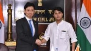World News | Union Minister Jyotiraditya Scindia Meets Japan's Economy, Trade and Industry Minister in Delhi