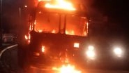 India News | Truck Catches Fire on NH16 in Visakhapatnam