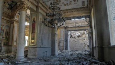 World News | Russian Missile Strikes Damage Historic Orthodox Ukrainian Cathedral in Odesa