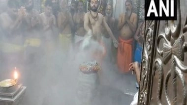 India News | MP: Devotees Throng Mahakaleshwar Temple on ‘Shravan Somvar’ in Ujjain; Special Bhasma Aarti Performed