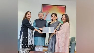 India News | BJP’s Shaina NC Meets Railway Minister Ashwini Vaishnaw, Conveys Pride over UNESCO Award to Mumbai's Byculla Station
