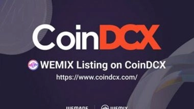 Business News | WEMIX Announces Listing on Indian Cryptocurrency Exchange CoinDCX&nbsp;