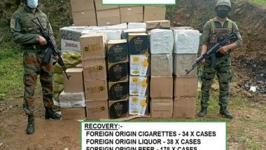India News | Mizoram: Foreign Origin Cigarettes, Liquor Worth over Rs 52 Lakh Recovered in Champhai