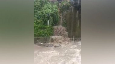 India News | Dehradun: Sahatradhara River in Spate Due to Constant Downpours