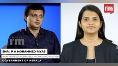 AI News Anchor Pragathy Makes History, Takes Interview of Kerala Minister PA Muhammad Riyas (Watch Video)