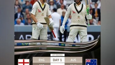 Sports News | Ashes, 5th Test: Australia in Position of Comfort at Day 1 End Despite Brook's Half-century, Score Reads 61/1 for Visitors (Day 1, Stumps)