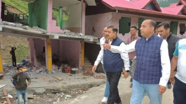 India News | Himachal Pradesh: Former CM Jai Ram Thakur Visits Rain, Flood-hit Areas of Shimla