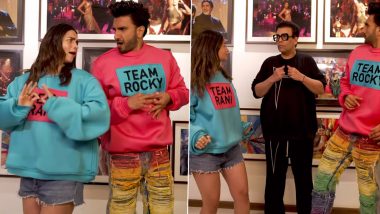 Rocky Aur Rani Kii Prem Kahaani: Alia Bhatt and Ranveer Singh Indulge in Fun Race To Recreate ‘What Jhumka?’ Hook Step (Watch Video)